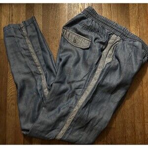 Michael Stars Pants Womens Large Chambray Tuxedo Leg Drawstring Pockets
